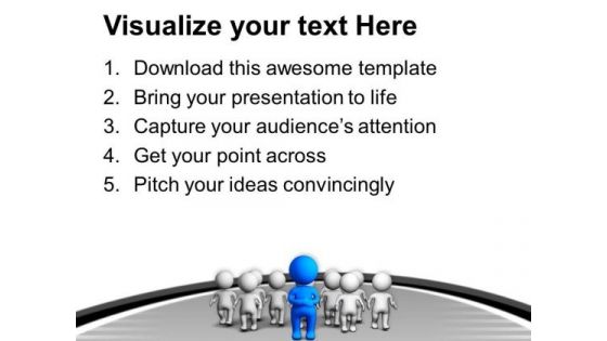 Leader Leading His Group PowerPoint Templates Ppt Backgrounds For Slides 0713