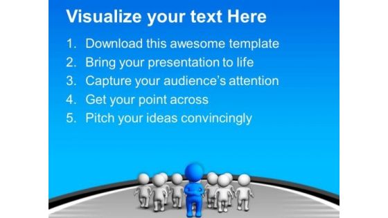 Leader Leading His Group PowerPoint Templates Ppt Backgrounds For Slides 0713