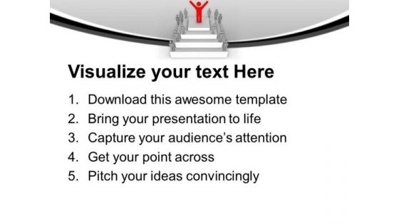 Leader On Top Success Celebration PowerPoint Templates Ppt Backgrounds For Slides 0713