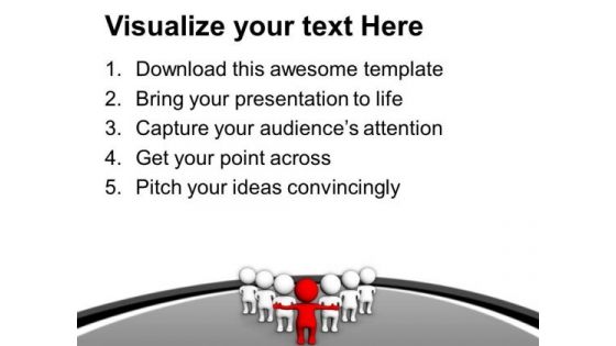 Leader Showing Way To His Team PowerPoint Templates Ppt Backgrounds For Slides 0713