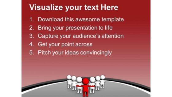 Leader Showing Way To His Team PowerPoint Templates Ppt Backgrounds For Slides 0713
