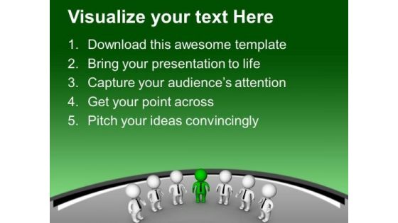Leader With His Business Team PowerPoint Templates Ppt Backgrounds For Slides 0713