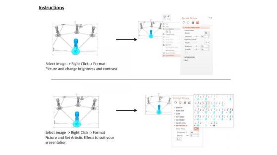 Leader With Team In Network PowerPoint Templates