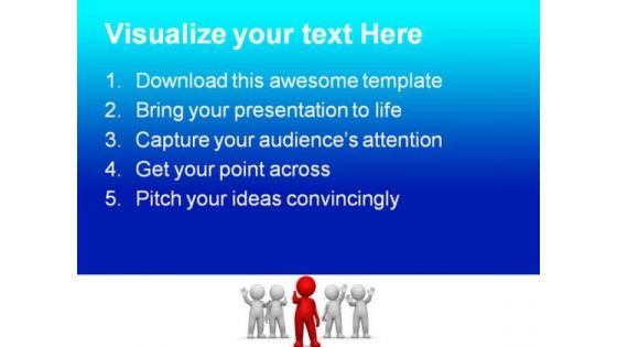 Leader With Team Leadership PowerPoint Backgrounds And Templates 1210