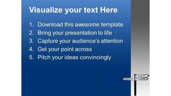 Leadership And Teamwork Signpost Business PowerPoint Templates Ppt Backgrounds For Slides 0413