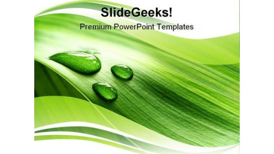 Leaf Drops Nature PowerPoint Template 0610