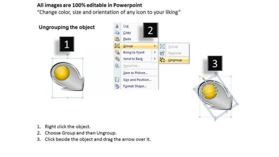 Leaning Circle Arrow Process 2 Ppt Production Flow Chart PowerPoint Slides
