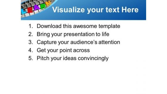 Learn Letters On Keyboard E-learning PowerPoint Templates Ppt Backgrounds For Slides 1212
