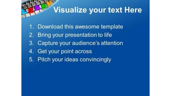 Learn Letters On Keyboard E-learning PowerPoint Templates Ppt Backgrounds For Slides 1212