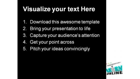 Learn Online Web Screen Internet PowerPoint Themes And PowerPoint Slides 0211