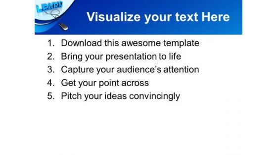Learn With Computer Mouse Education PowerPoint Templates Ppt Backgrounds For Slides 0113