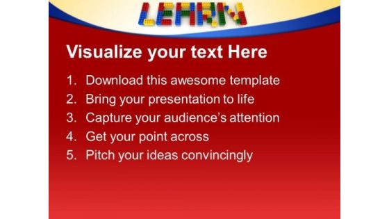 Learn With Lego Blocks Education PowerPoint Templates And PowerPoint Themes 0612