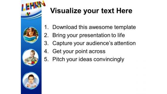 Learn With Lego Blocks Education PowerPoint Templates And PowerPoint Themes 0812