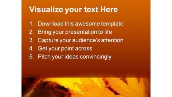 Leaves Autumn Nature PowerPoint Template 1010