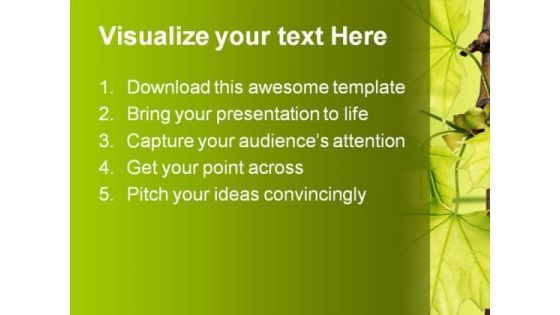Leaves Green Nature PowerPoint Template 1110