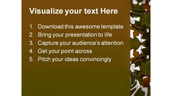 Leaves Nature PowerPoint Template 0810