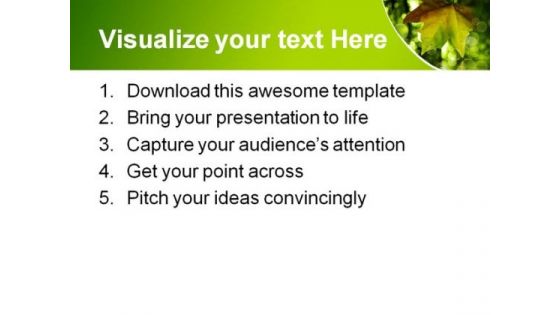 Leaves On Grass Nature PowerPoint Themes And PowerPoint Slides 0511