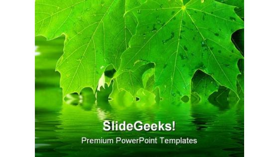 Leaves Reflection Nature PowerPoint Template 1110