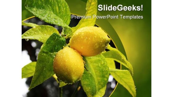 Lemons Food Nature PowerPoint Template 0810