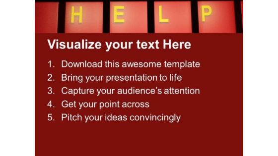 Letters Of Help On Red Keyboard PowerPoint Templates Ppt Backgrounds For Slides 0113