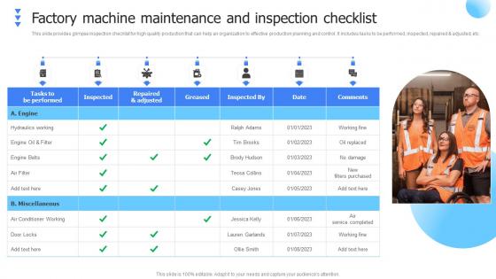 Leveraging Advanced Manufacturing Factory Machine Maintenance And Inspection Graphics Pdf