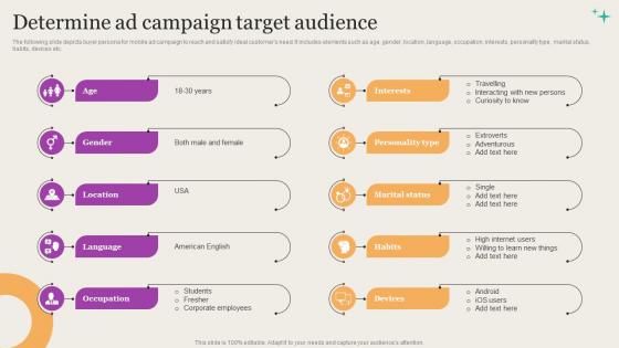Leveraging Mobile Marketing Strategies Determine Ad Campaign Target Audience Sample Pdf