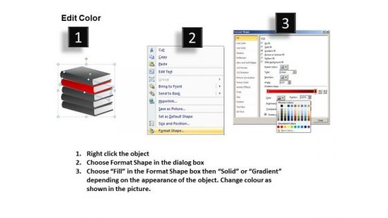 Library Books Stacked PowerPoint Slides And Ppt Diagram Templates