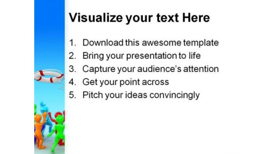 Lifebouy Help Metaphor PowerPoint Backgrounds And Templates 1210