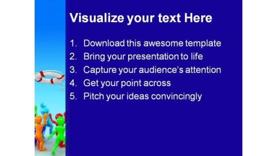 Lifebouy Help Metaphor PowerPoint Backgrounds And Templates 1210