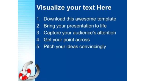 Lifesaver Attached To Circular Arrow PowerPoint Templates And PowerPoint Themes 1012