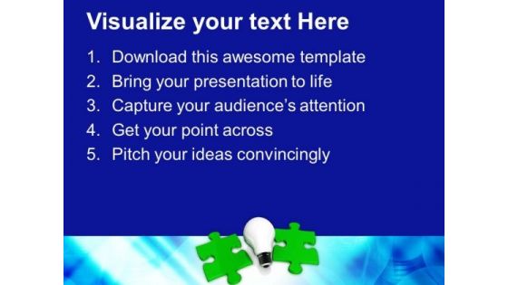 Light Bulb And Green Jigsaw Puzzles Business PowerPoint Templates And PowerPoint Themes 1112