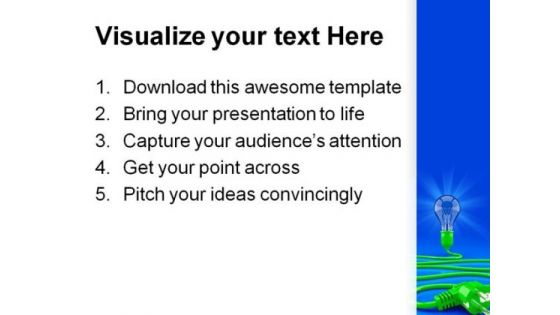 Light Bulb Cable And Electrop Symbol PowerPoint Themes And PowerPoint Slides 0411