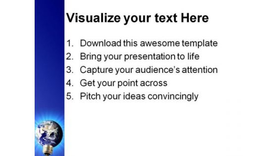 Light Bulb Electricity Earth PowerPoint Themes And PowerPoint Slides 0211