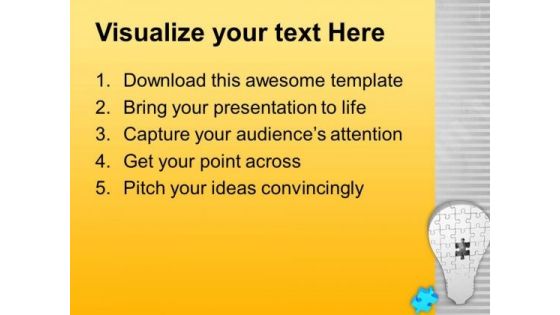 Light Bulb Of Puzzle With Missing Piece PowerPoint Templates Ppt Backgrounds For Slides 0813