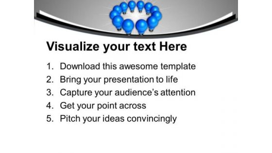 Light Bulbs In A Circle Teamwork PowerPoint Templates And PowerPoint Themes 1012