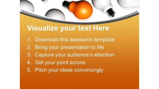 Light Bulbs With One Lit Up Leadership PowerPoint Templates And PowerPoint Themes 0912