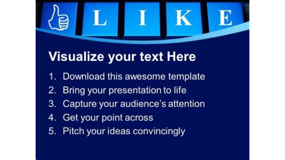 Like Button Social Network Concept PowerPoint Templates Ppt Backgrounds For Slides 1212