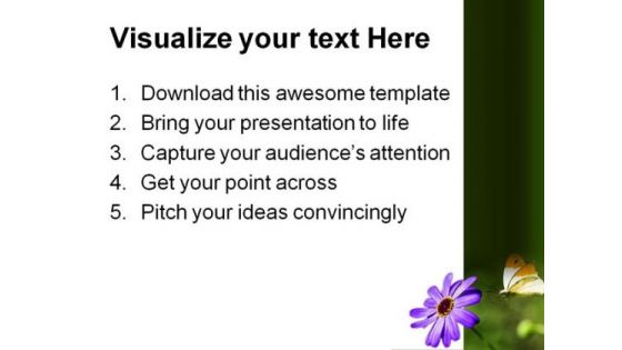 Lilac Flower Beauty PowerPoint Template 0810