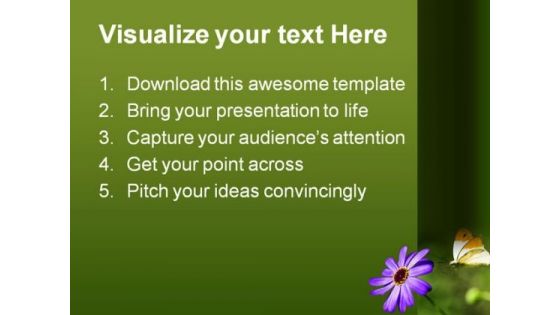 Lilac Flower Beauty PowerPoint Template 0810