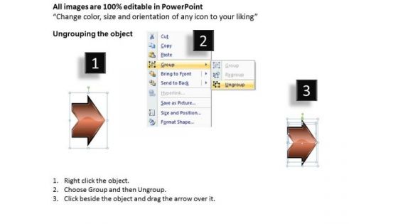Linear Arrows Horizontal 3 Stages Process Flowchart Examples PowerPoint Slides