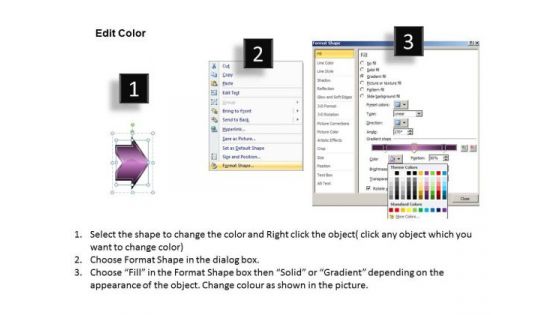 Linear Description Arrow 7 Stages Function Flow Chart PowerPoint Templates