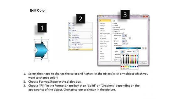 Linear Description Arrow 7 Stages Process Flow Documentation PowerPoint Templates