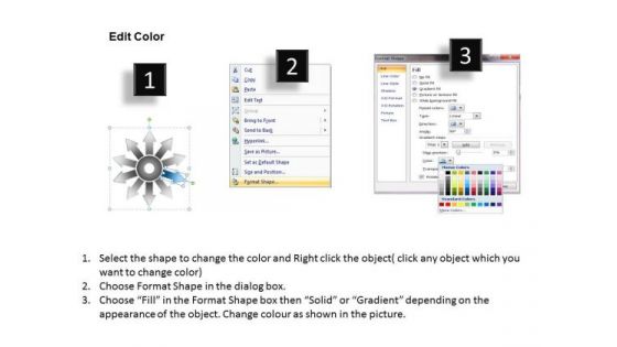 Linear Description Of 10 Business Steps Diverging Radial Process PowerPoint Templates