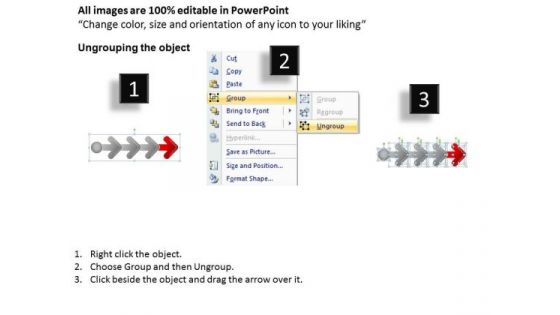 Linear Flow Arrow Queue Bsuiness Proto Type PowerPoint Templates