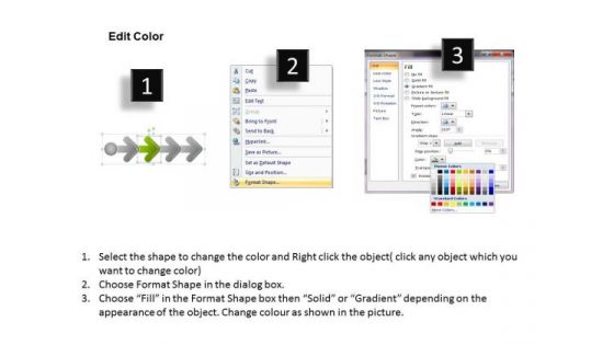 Linear Flow Arrow Queue Proto Type PowerPoint Templates