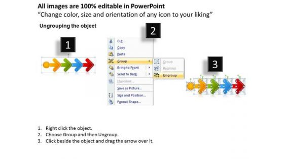 Linear Flow Arrow Queue Schematic PowerPoint Templates