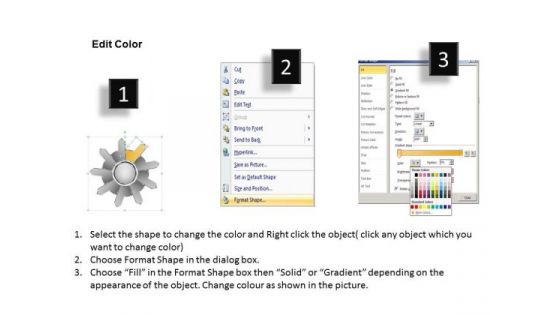 Linear Flow Connecting Diverging 9 Arrows Ppt Gear Process PowerPoint Templates