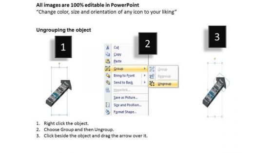 Linear Flow Connecting Puzzles Forming Arrow 6 Stages Making Business Plan PowerPoint Slides
