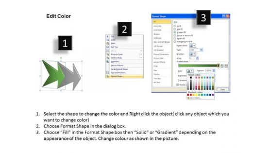 Linear Process Using Arrows 2 Stages Flow Charting PowerPoint Templates