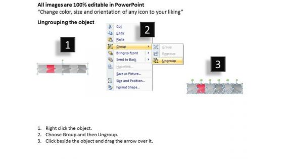 Linearly Placed Puzzles 6 Stages Sample Flow Charts PowerPoint Templates